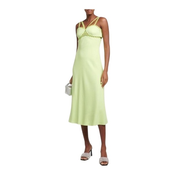 SIMKHAI Sevilla Crochet Ring Midi Dress in Lime NWT - Picture 1 of 15